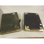 Two Victorian leather bound photograph albums containing a quantity of various photographs