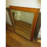 19th Century rectangular maple framed wall mirror together with another similar