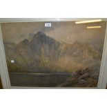 Edmund Morrison Wimperis, watercolour, a mountain lake scene, signed with initials and dated '75,