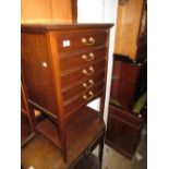 Edwardian mahogany five drawer music cabinet