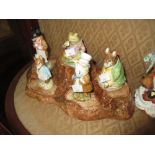Group of five Beswick Beatrix Potter figures, complete with stand (at fault) Samuel Whiskers has