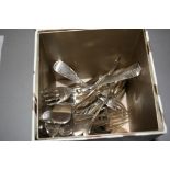 Group of various 19th and 20th Century silver flatware, to include ladles, dessert spoons and