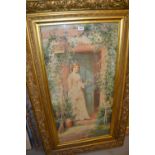 Alfred Augustus Glendening Junior, watercolour, a lady standing in a doorway, signed with monogram