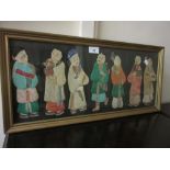 1920's Framed textile picture of seven Chinese Immortals