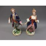 Pair of Samson Derby figures of a lady and Gallant, 13ins high