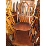 Mid 20th Century Ercol stick back elbow chair