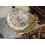 Art Deco albaster light bowl with ceiling rose together with a similar glass light fitting