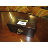 Small early 19th Century rosewood brass mounted money box