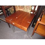 1970's Square simulated rosewood and polished aluminium coffee table
