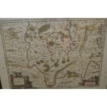 17th Century map of the Provinces of France, some history verso, 19ins x 22.5ins