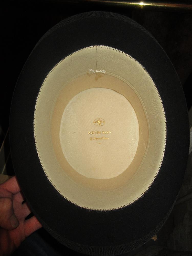 Three various boxed 20th Century top hats and an unboxed Dunn & Co bowler hat 16.5cm wide (side to - Image 2 of 3
