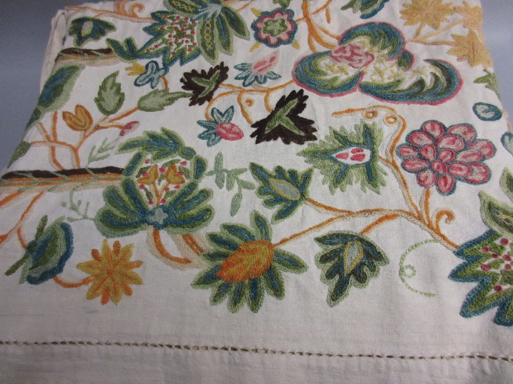 Early to mid 20th Century crewel work bedspread
