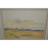 Attributed to Hercules Brabazon Brabazon, watercolour landscape, signed with initials, 9ins x 12ins,