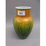 Wortley (Leeds) vase with incised decoration to the neck above a green and brown mottled glazed,