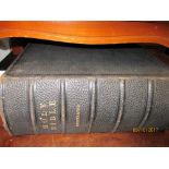 Large 19th Century leather bound family bible