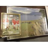 Signed Chris Bonnington climbing poster and a 1966 World Cup framed photograph