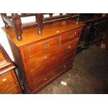 19th Century chest of two short over three long drawers, 39.5ins high x 41ins wide x 19.5ins deep