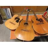 Group of three acoustic guitars (at fault) including Framus