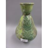 Della-Robbia, Arts and Crafts baluster form vase with narrow neck, painted stylised floral