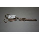 Pair of Victorian silver grape scissors, London, 1867, maker George Adams