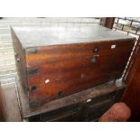 19th Century camphor wood trunk with hinged lid