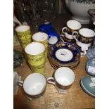 Crescent George Jones porcelain set of six coffee cans and saucers, together with a set of six