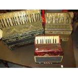 Three various piano accordions (at fault)