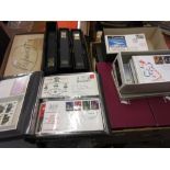 Large collection of First Day covers in four albums and eleven shoe boxes