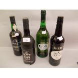 One bottle Dows Crusted Port 1986 together with three other miscellaneous bottles of Sherry and