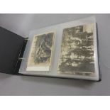 Postcard album containing over one hundred and thirty very interesting World War I cards, includes