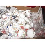 Quantity of modern porcelain miniatures by Coalport together with a quantity of Aynsley bone china