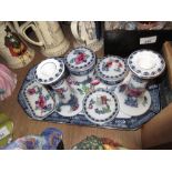 1930's Losol ware floral decorated pottery dressing table set