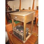 Mid 20th Century child's school desk together with a small trunk