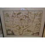 17th Century map of the Provinces of France, some history verso, 19ins x 22.5ins