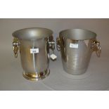 Two plated wine coolers