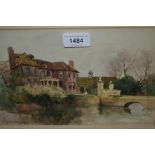 William Tatton Winter, watercolour, view of Groombridge Place, signed with monogram and inscribed