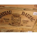 Twelve bottles Chateau Dauzac Grand Cru Margaux 1985