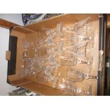Set of twelve Baccarat wine glasses together with a quantity of other Baccarat glasses, all