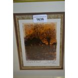 D. Dash, signed mixed media ' Blackheath Sunset ', together with three other pictures and prints