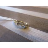 18ct Yellow gold three stone diamond set ring