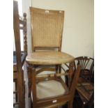 Victorian beechwood nursing chair with cane back