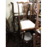 Set of six (four plus two) early 20th Century mahogany dining chairs in George III style the pierced