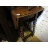 Early 20th Century oak gate leg table on barley twist supports