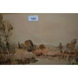 Edward Wesson, watercolour, ' A Backwater ', 10.5ins x 14.5ins, signed, in a painted frame