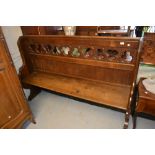 Victorian oak Gothic Revival church pew