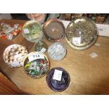 Small quantity of various 20th Century paperweights including Murano etc