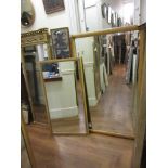 Large rectangular painted wall mirror together with a rectangular gilt framed wall mirror