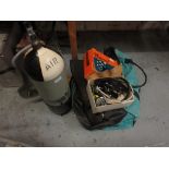 Late 1960's / early '70's scuba diving air tank with harness, boxed regulator, compass, pressure