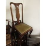 Set of four early 20th Century mahogany Queen Anne style dining chairs together with an early to mid