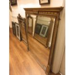 19th Century gilt moulded overmantel mirror 55ins high x 45ins wide